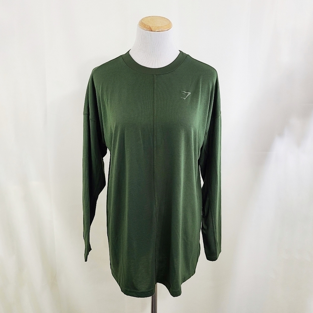 Gymshark GS Power Long Sleeve T-shirt Moss Olive green women's size small